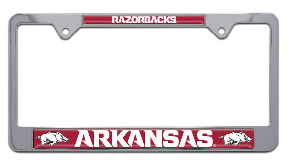 University of Arkansas Mascot Metal License Plate Frame