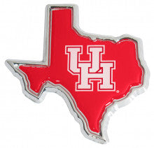 University of Houston Cougars Texas Shape Colors Metal Auto Emblem