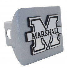 Marshall University Herd on Silver Metal Hitch Cover
