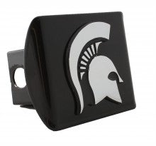 Michigan State Spartans on Black Metal Hitch Cover