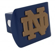 Notre Dame Gold ND Blue Metal Hitch Cover