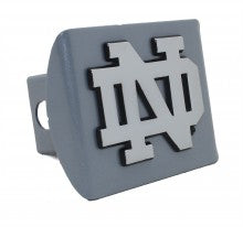 Notre Dame ND Silver Metal Hitch Cover