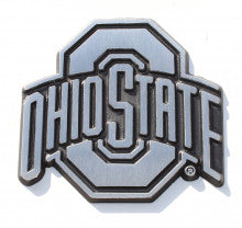 Ohio State Buckeye's Brushed Metal Auto Emblem