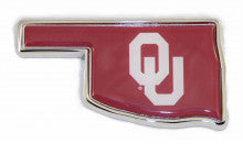 University of Oklahoma State Shape Colors Metal Auto Emblem
