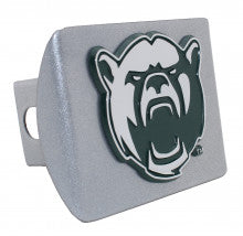 Baylor University Bear Green on Silver Metal Hitch Cover