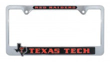 Texas Tech Red Raiders Texas 3D Metal License Plate Frame
