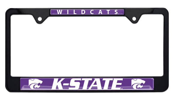 Kansas State Wildcats Mascot Black Metal License Plate Frame