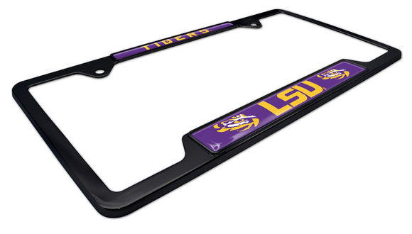 LSU Tigers Black Metal License Plate Frame