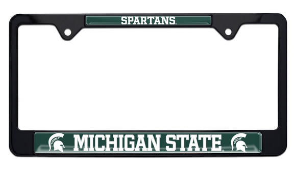 Michigan State Mascot Black Metal License Plate Frame