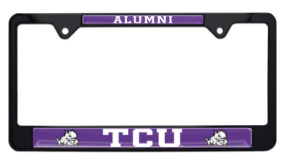 TCU Alumni Black Metal License Plate Frame