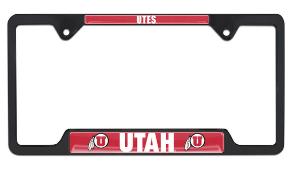 Utah Utes Black Metal License Plate Frame