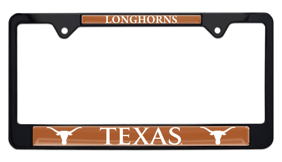 University of Texas Longhorn Mascot Black Metal License Plate Frame