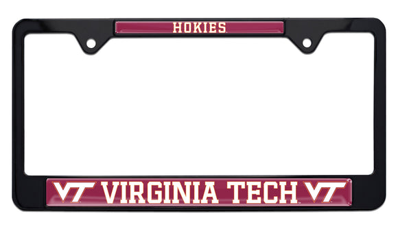 Virginia Tech Hokies Black Metal License Plate Frame