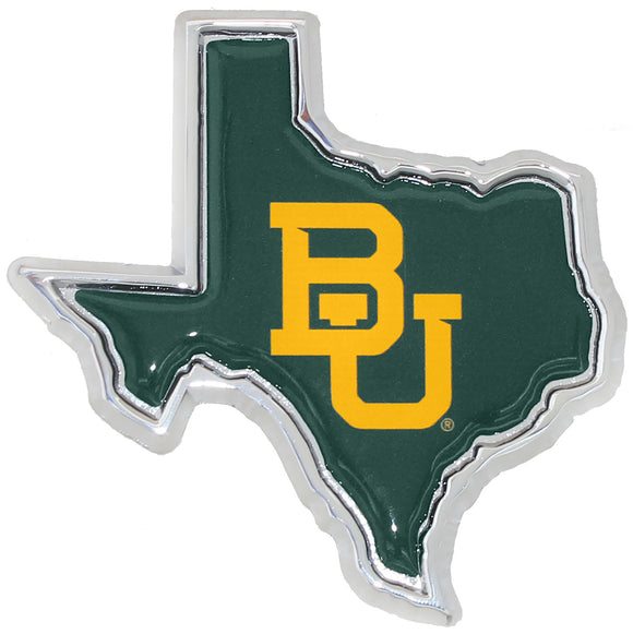Baylor University Bears Texas Shape Colors Metal Auto Emblem