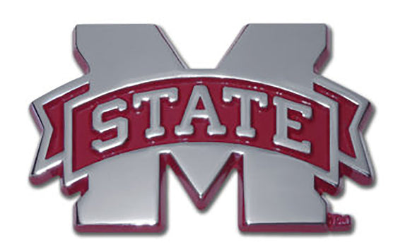 Mississippi State Bulldogs Maroon Trim Metal Auto Emblem