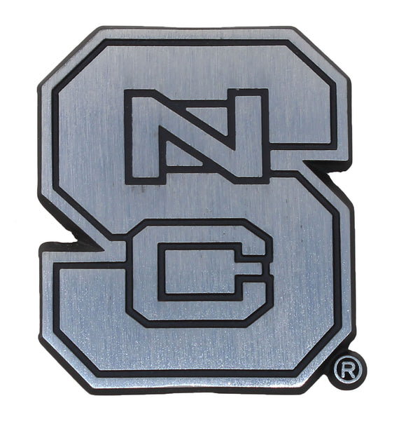 North Carolina State Brushed Metal Auto Emblem