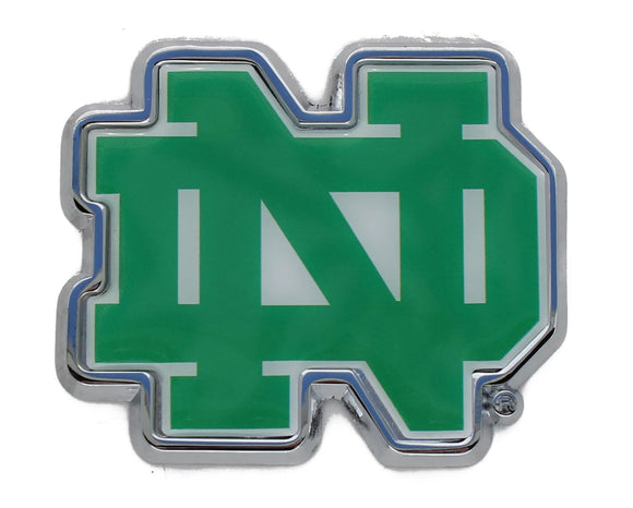 Notre Dame Colors Metal Auto Emblem