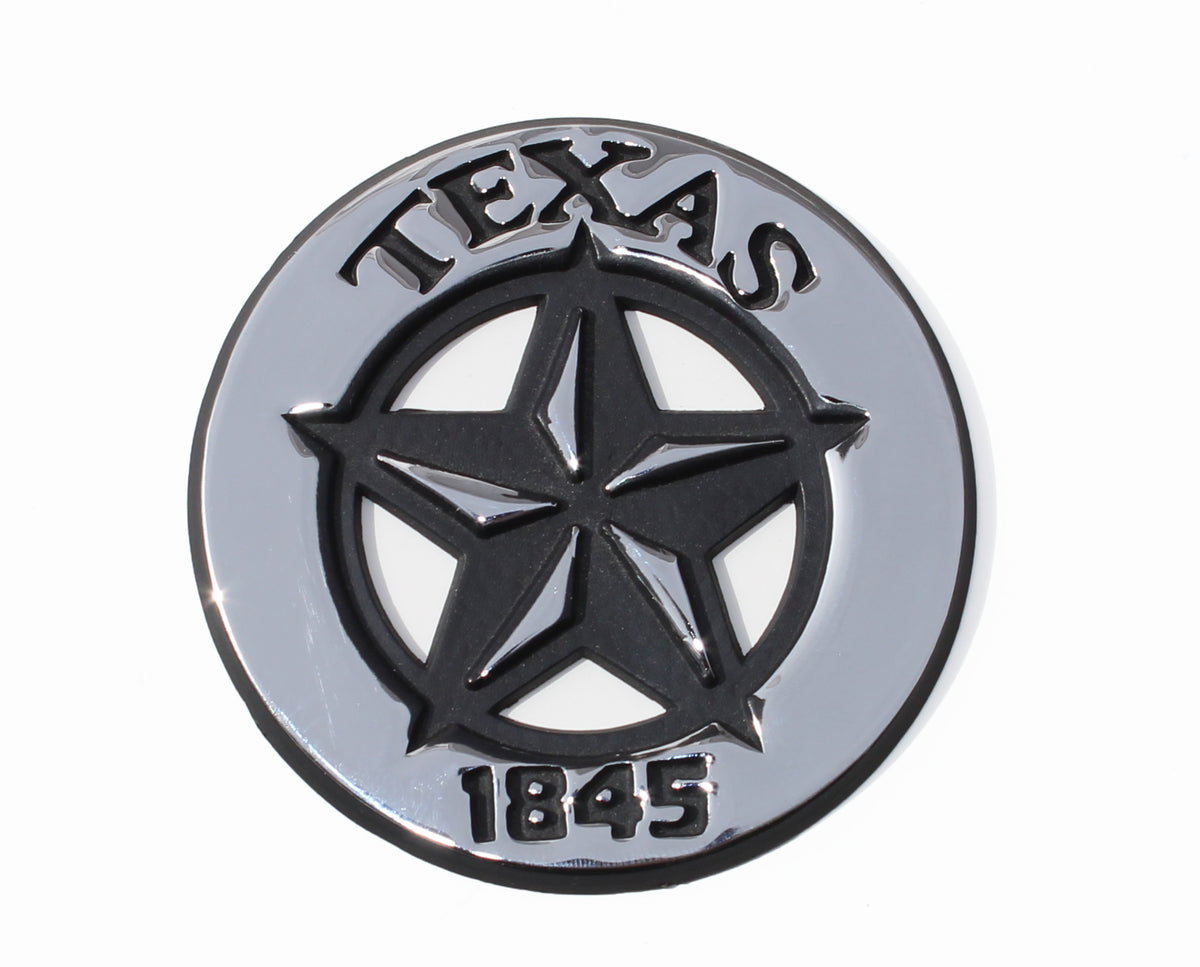 Muzzys Texas Star Edition 3 Emblems - White/Black Badge Universal For Tacoma