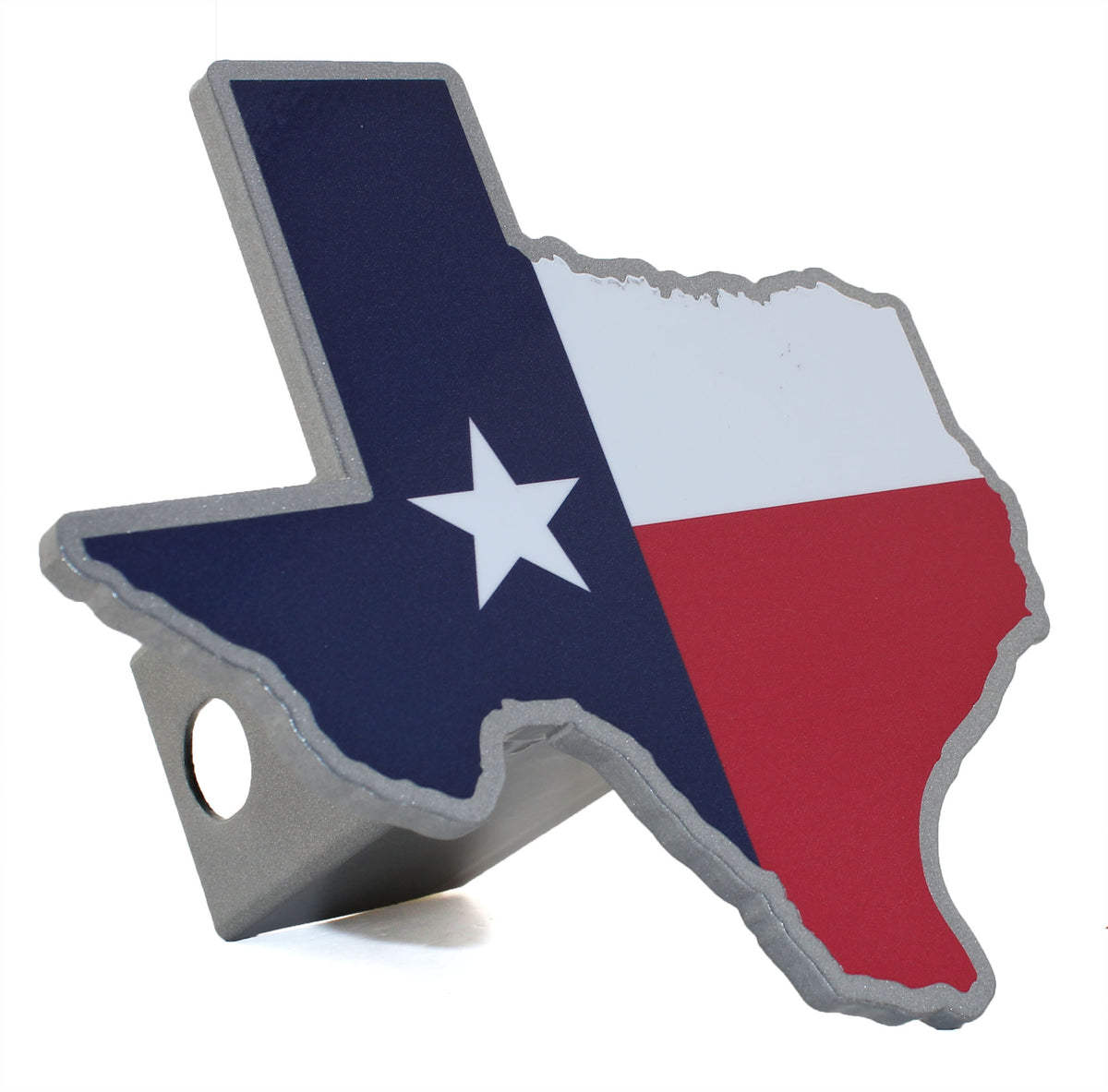 State of Texas Flag Silver Metal Hitch Cover – AMG Emblems