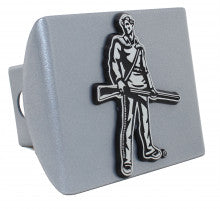 West Virginia Mountaineer Silver Metal Hitch Cover