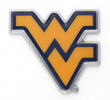 West Virginia University Gold WV Metal Auto Emblem