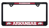 University of Arkansas Mascot Black Metal License Plate Frame