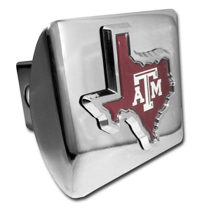 Texas A&M TX Color Chrome Metal Hitch Cover