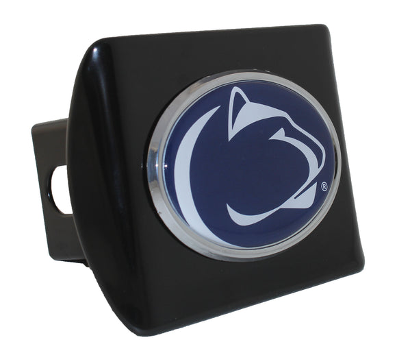 Penn State Blue Nittany Lions Black Metal Hitch Cover