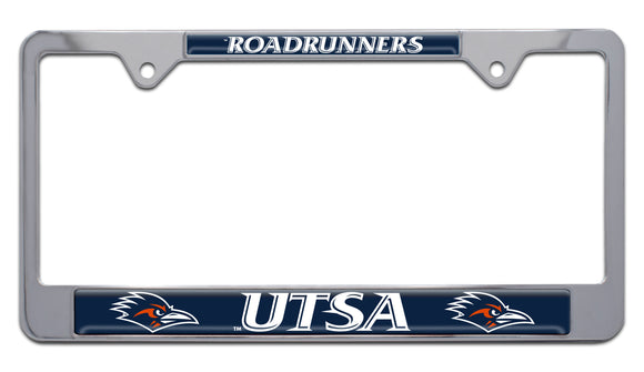 UTSA Roadrunners Chrome Metal License Plate Frame