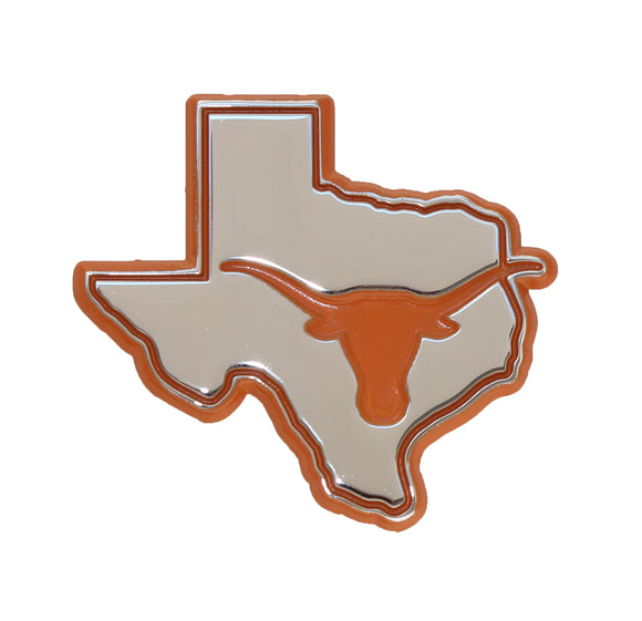 University of Texas Longhorn Debossed Orange Metal Auto Emblem