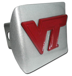 Virginia Tech Hokies Silver Metal Hitch Cover