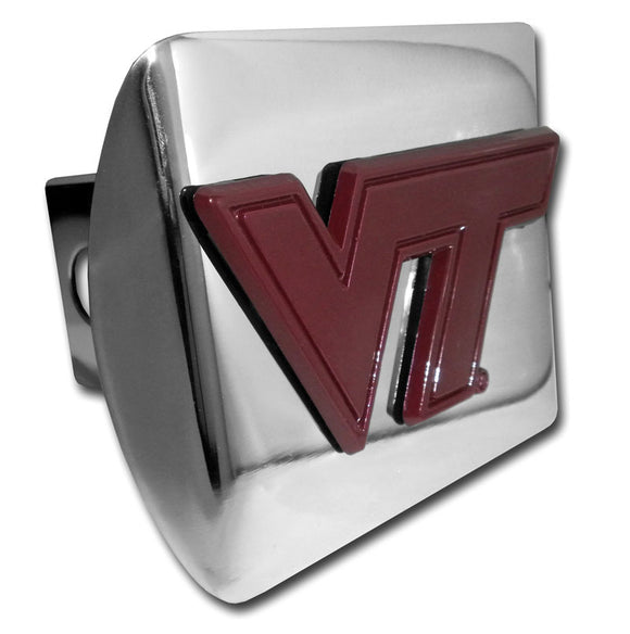 Virginia Tech Hokies Chrome Metal Hitch Cover