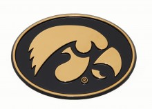 University of Iowa Hawkeyes Tigerhawk Gold Metal Car Emblem