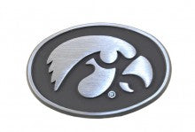 University of Iowa Hawkeyes Brushed Oval Metal Auto Emblem – AMG Emblems