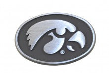 University of Iowa Hawkeyes Brushed Oval Metal Auto Emblem