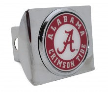 University of Alabama Crimson Tide Seal on Chrome Metal Hitch Cover