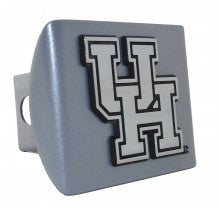 University of Houston Cougars on Silver Metal Hitch Cover