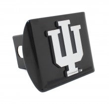 Indiana University Hoosiers on Black Metal Hitch Cover