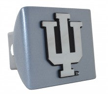 Indiana University Hoosiers on Silver Metal Hitch Cover