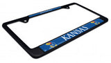 Kansas Jayhawks Black Metal License Plate Frame