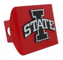 Iowa State Cyclones on Red Metal Hitch Cover