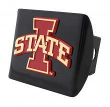 Iowa State Cyclones Red on Black Metal Hitch Cover