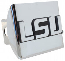 LSU Tigers on Chrome Metal Hitch Cover