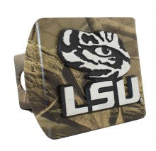 LSU Tiger Eye on Camo Metal Hitch Cover