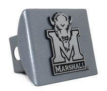 Marshall University Herd Marco on Silver Metal Hitch Cover