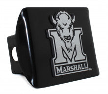 Marshall University Herd Marco on Black Metal Hitch Cover