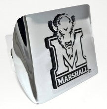 Marshall University Herd Marco on Chrome Metal Hitch Cover