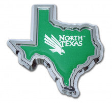 University of North Texas Shape Colors Metal Auto Emblem