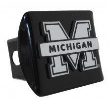 Michigan Wolverines Black Metal Hitch Cover