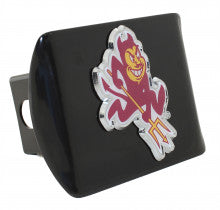 Arizona State Sun Devils Sparky on Black Metal Hitch Cover